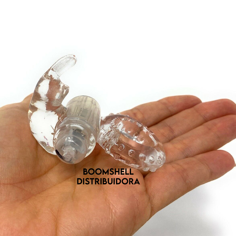 Anillo vibrador Bunny Crystal Soft con estimulador clitoriano