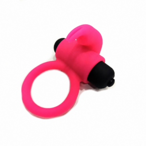 Anillo vibrador Rabbit Touch fucsia con estimulador tipo conejito