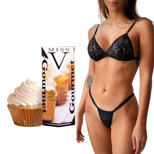 Kit Noche Especial – Sexy Flow Negro + Aceite Gourmet Cupcake Coco Vainilla