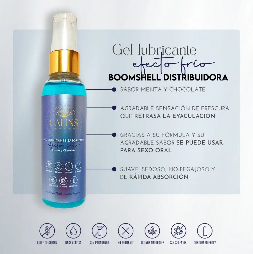 Gel Íntimo Retardante Frío Menta Chocolate Calins 75 ml base acuosa
